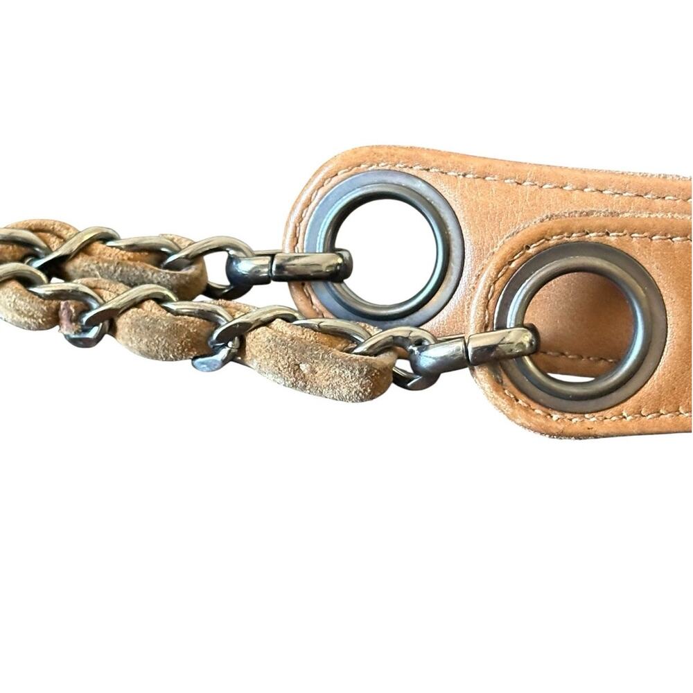 Chanel Vintage Brown Suede Shoulder Bag Tassel Chain Strap - Picture 9 of 14